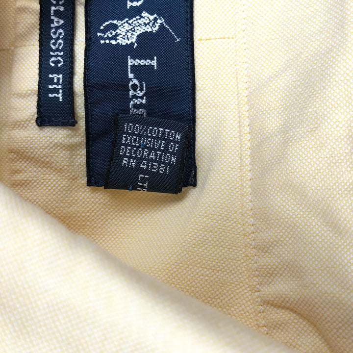 Ralph Lauren Classic Fit short sleeve button down shirt, men's size L cotton yellow type Vintage Second Hand