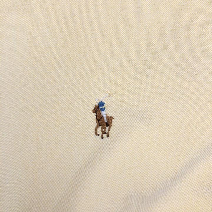 Ralph Lauren Classic Fit short sleeve button down shirt, men's size L cotton yellow type Vintage Second Hand