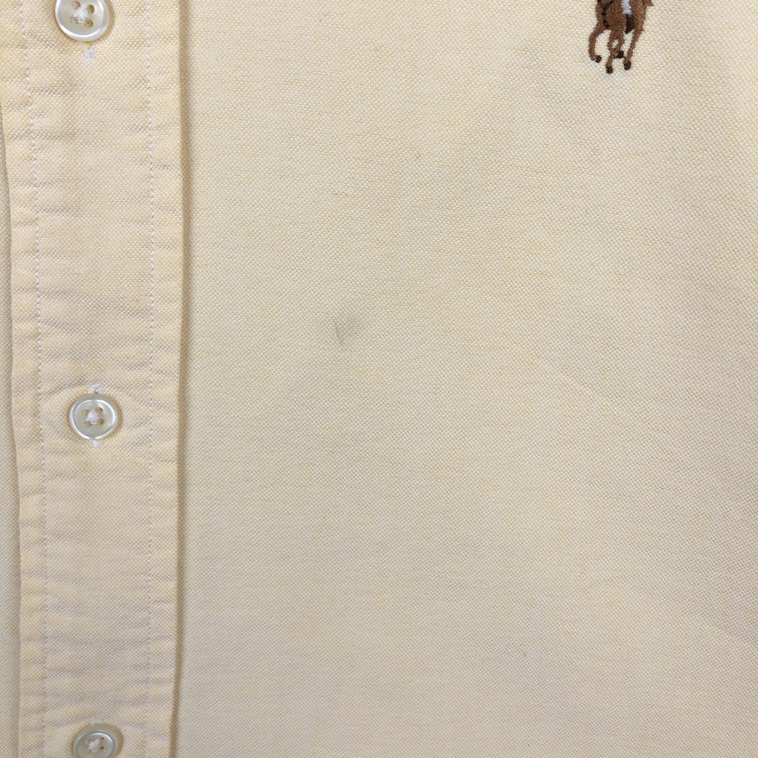 Ralph Lauren Classic Fit short sleeve button down shirt, men's size L cotton yellow type Vintage Second Hand