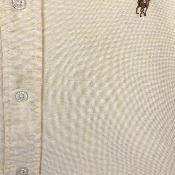Ralph Lauren Classic Fit short sleeve button down shirt, men's size L cotton yellow type Vintage Second Hand
