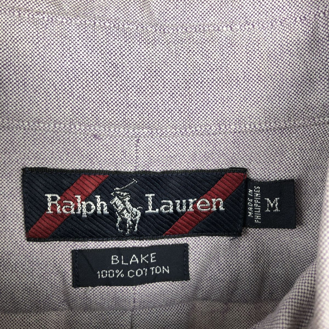 Ralph Lauren BLAKE short sleeve button down shirt, men's size M cotton purple type Vintage Second Hand