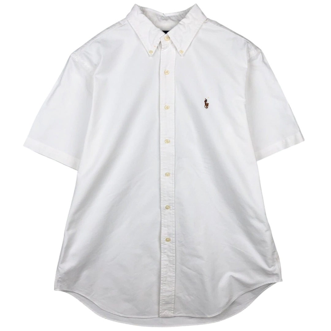 Ralph Lauren Classic Fit short sleeve button down shirt, men's size L cotton white type Vintage Second Hand