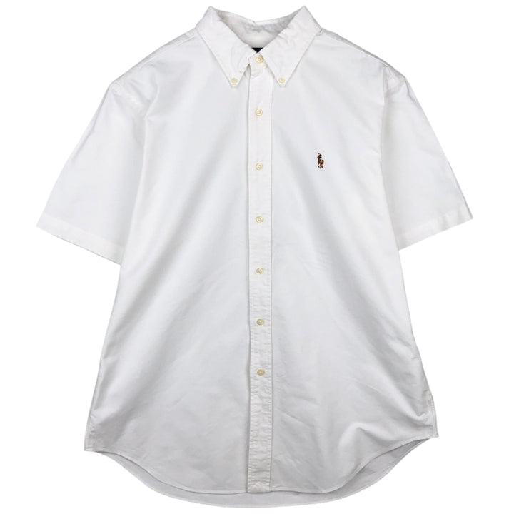 Ralph Lauren Classic Fit short sleeve button down shirt, men's size L cotton white type Vintage Second Hand