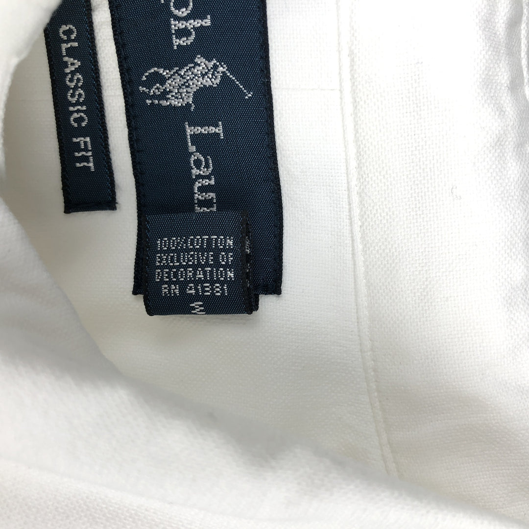 Ralph Lauren Classic Fit short sleeve button down shirt, men's size L cotton white type Vintage Second Hand
