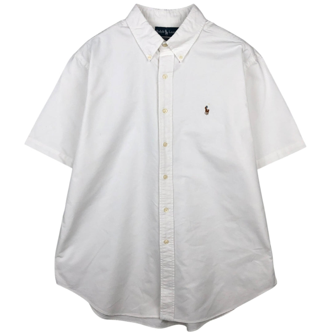 Ralph Lauren Classic Fit short sleeve button down shirt, men's size XL cotton white type Vintage Second Hand