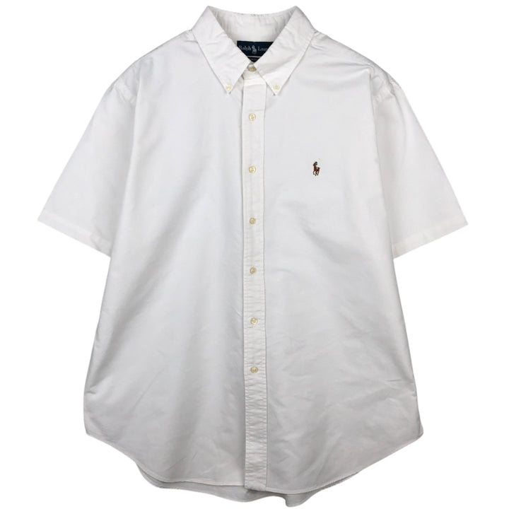 Ralph Lauren Classic Fit short sleeve button down shirt, men's size XL cotton white type Vintage Second Hand