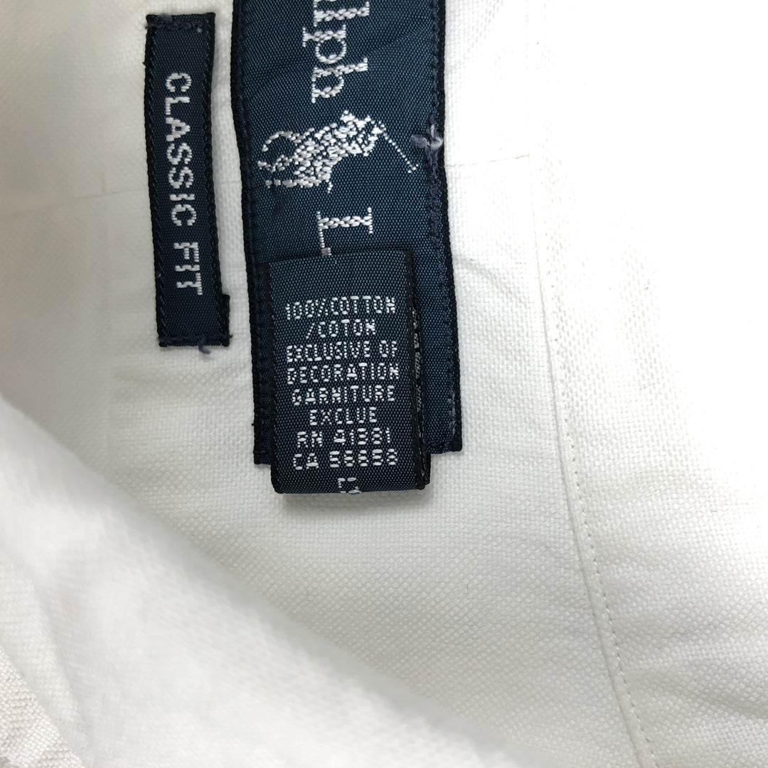 Ralph Lauren Classic Fit short sleeve button down shirt, men's size XL cotton white type Vintage Second Hand