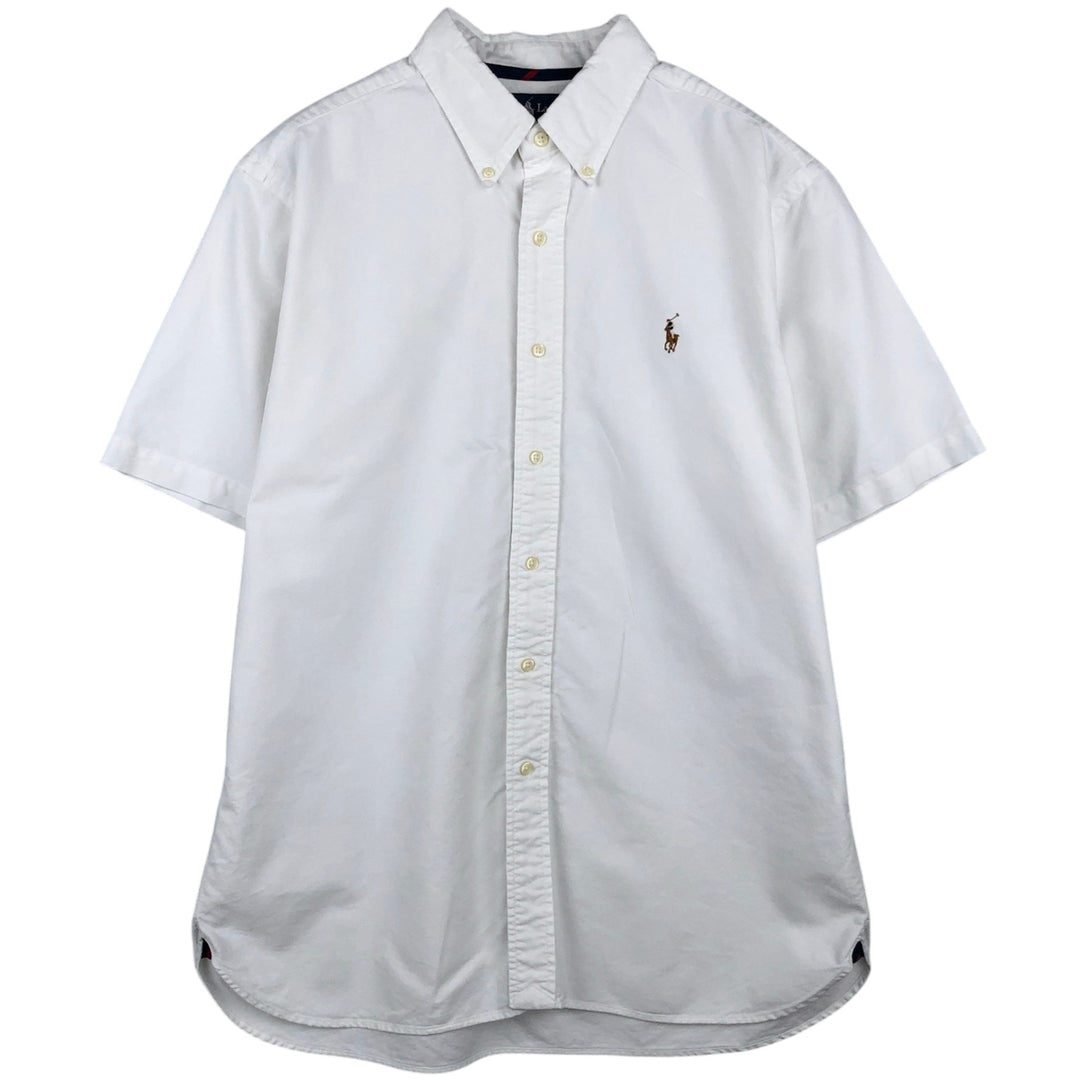 Ralph Lauren Classic Fit short sleeve button down shirt, men's size L cotton white type Vintage Second Hand