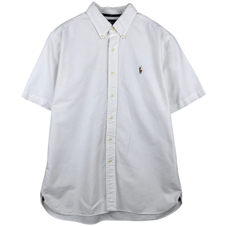 Ralph Lauren Classic Fit short sleeve button down shirt, men's size L cotton white type Vintage Second Hand