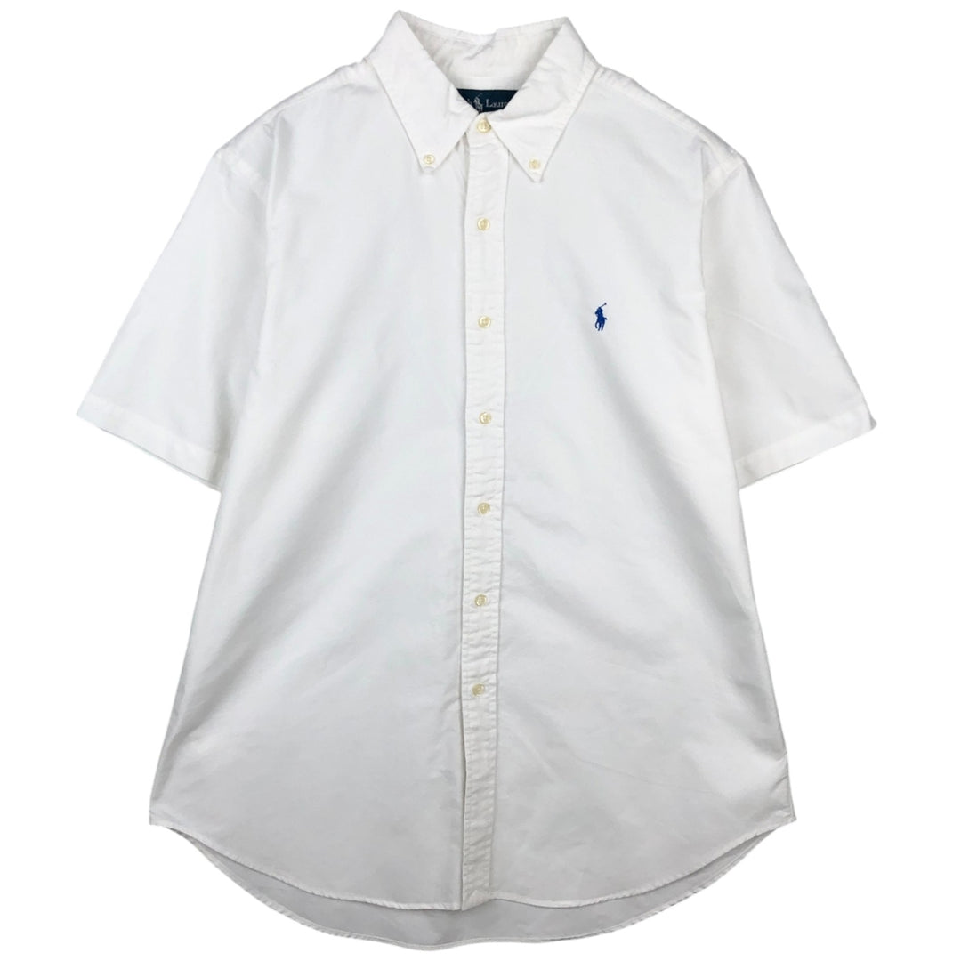Ralph Lauren Classic Fit short sleeve button down shirt, men's size L cotton white type Vintage Second Hand