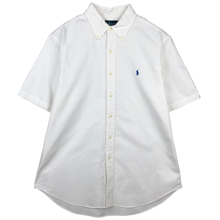 Ralph Lauren Classic Fit short sleeve button down shirt, men's size L cotton white type Vintage Second Hand