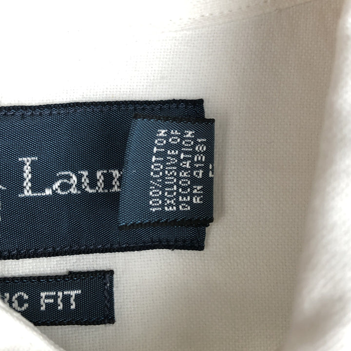 Ralph Lauren Classic Fit short sleeve button down shirt, men's size L cotton white type Vintage Second Hand