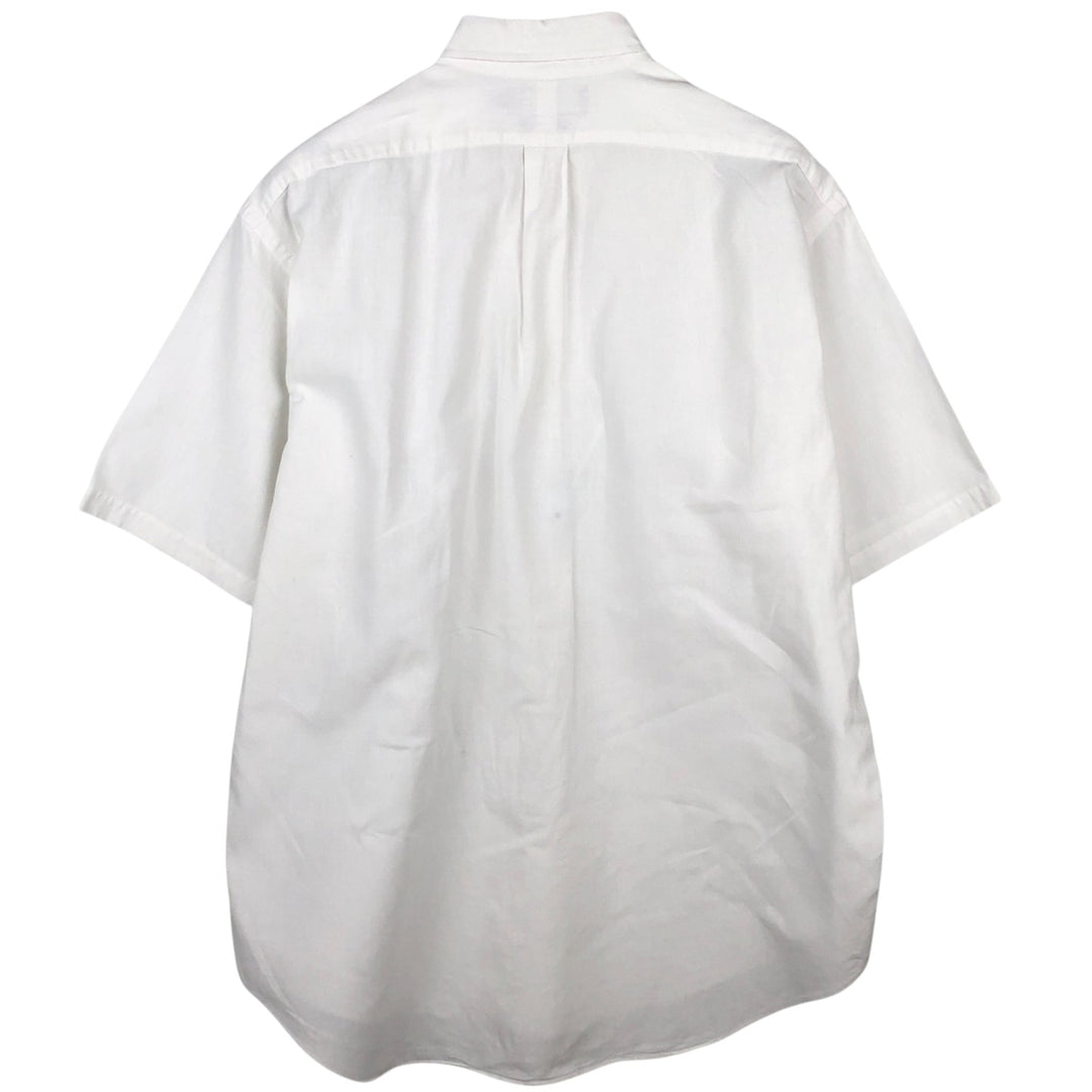 Ralph Lauren short sleeve button down shirt, men's size L cotton white type Vintage Second Hand