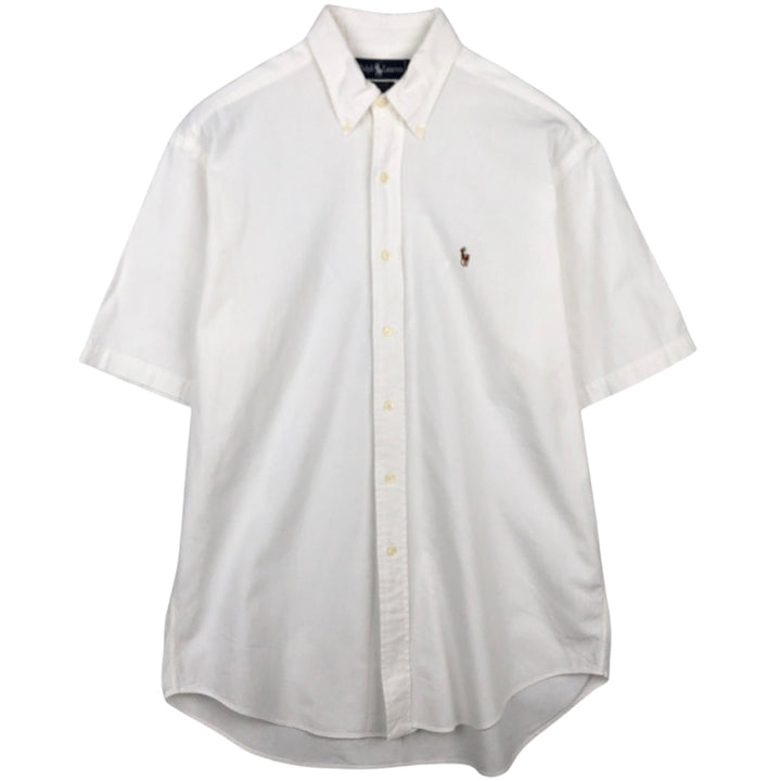 Ralph Lauren BLAIRE short sleeve button down shirt, men's size M cotton white type Vintage Second Hand