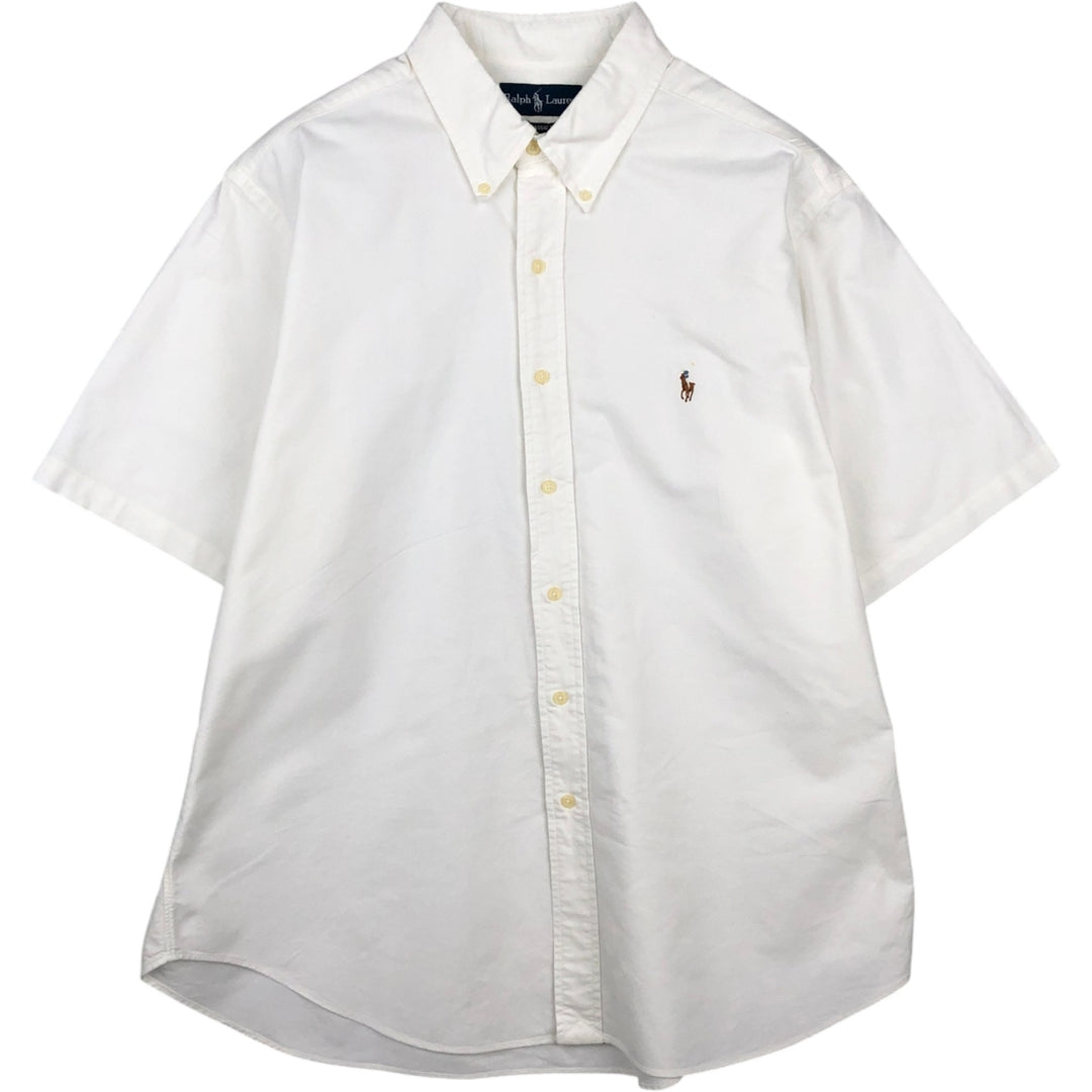 Ralph Lauren Classic Fit short sleeve button down shirt, men's size XL cotton white type Vintage Second Hand