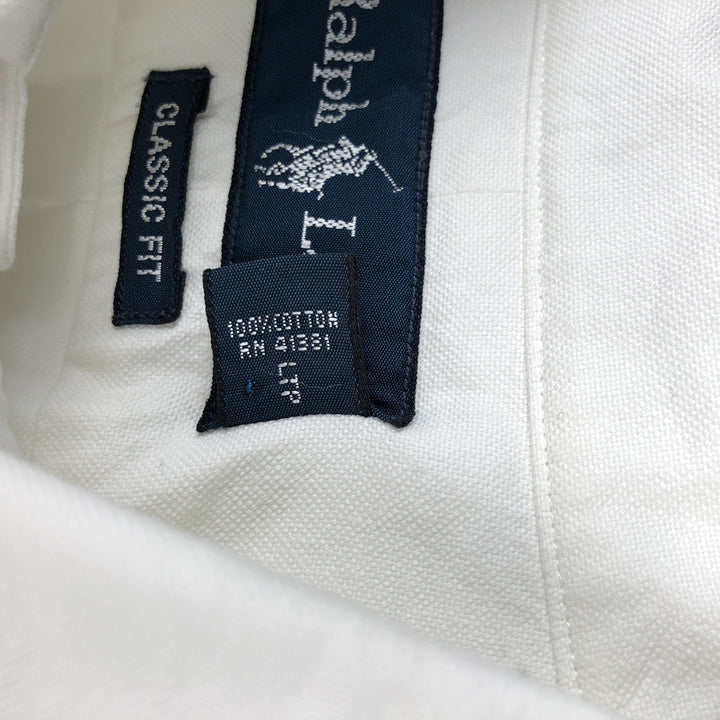 Ralph Lauren Classic Fit short sleeve button down shirt, men's size XL cotton white type Vintage Second Hand