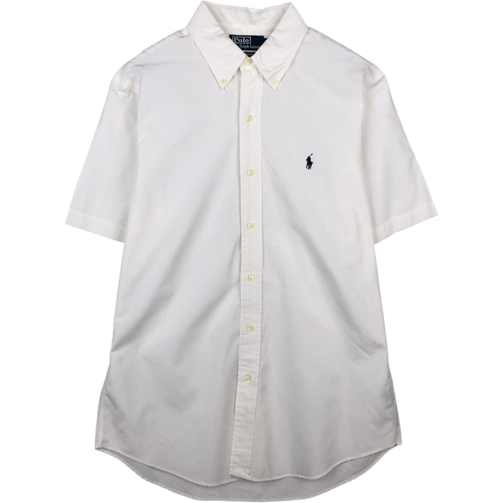 Ralph Lauren CUSTOM FIT short sleeve button down shirt, men's size M cotton white type Vintage Second Hand