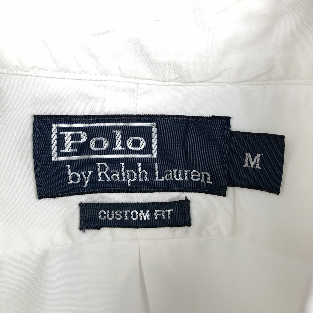 Ralph Lauren CUSTOM FIT short sleeve button down shirt, men's size M cotton white type Vintage Second Hand