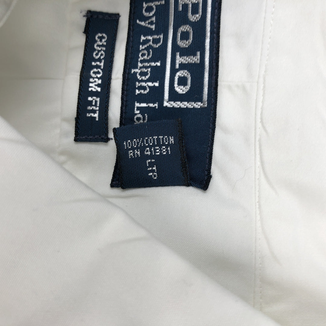 Ralph Lauren CUSTOM FIT short sleeve button down shirt, men's size M cotton white type Vintage Second Hand