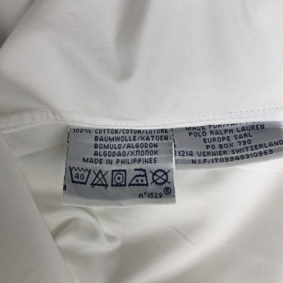 Ralph Lauren CUSTOM FIT short sleeve button down shirt, men's size M cotton white type Vintage Second Hand