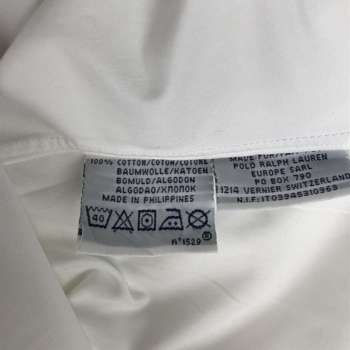 Ralph Lauren CUSTOM FIT short sleeve button down shirt, men's size M cotton white type Vintage Second Hand