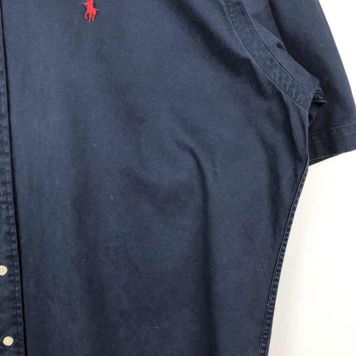 Ralph Lauren BLAKE short sleeve button down shirt, men's size M cotton navy blue type Vintage Second Hand