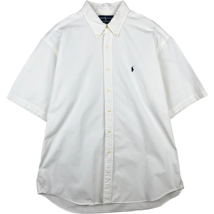 Ralph Lauren BLAKE short sleeve button down shirt, men's XL size cotton white type Vintage Second Hand