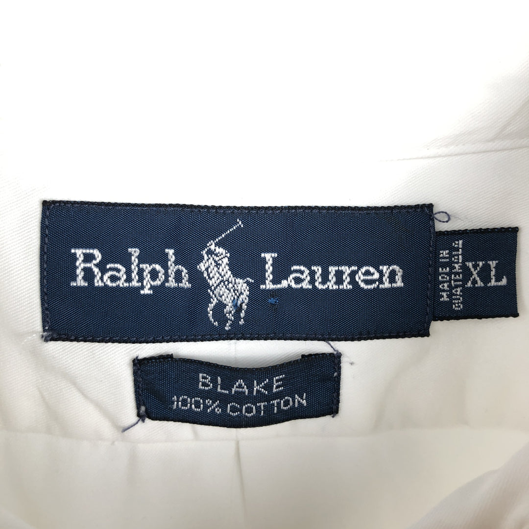 Ralph Lauren BLAKE short sleeve button down shirt, men's XL size cotton white type Vintage Second Hand