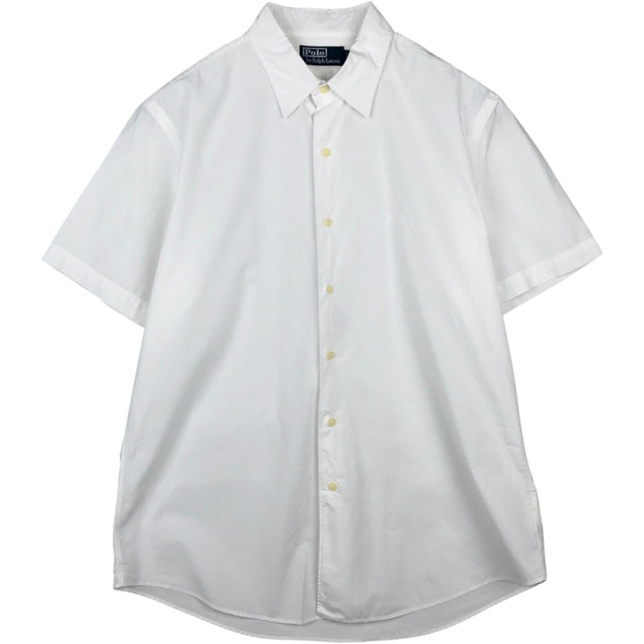 Ralph Lauren POLO by Ralph Lauren Short-Sleeve Cotton Shirt, Men's Size L (approx.) cotton white type Vintage Second Hand