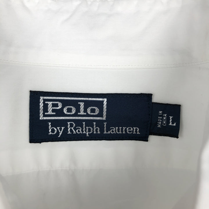 Ralph Lauren POLO by Ralph Lauren Short-Sleeve Cotton Shirt, Men's Size L (approx.) cotton white type Vintage Second Hand