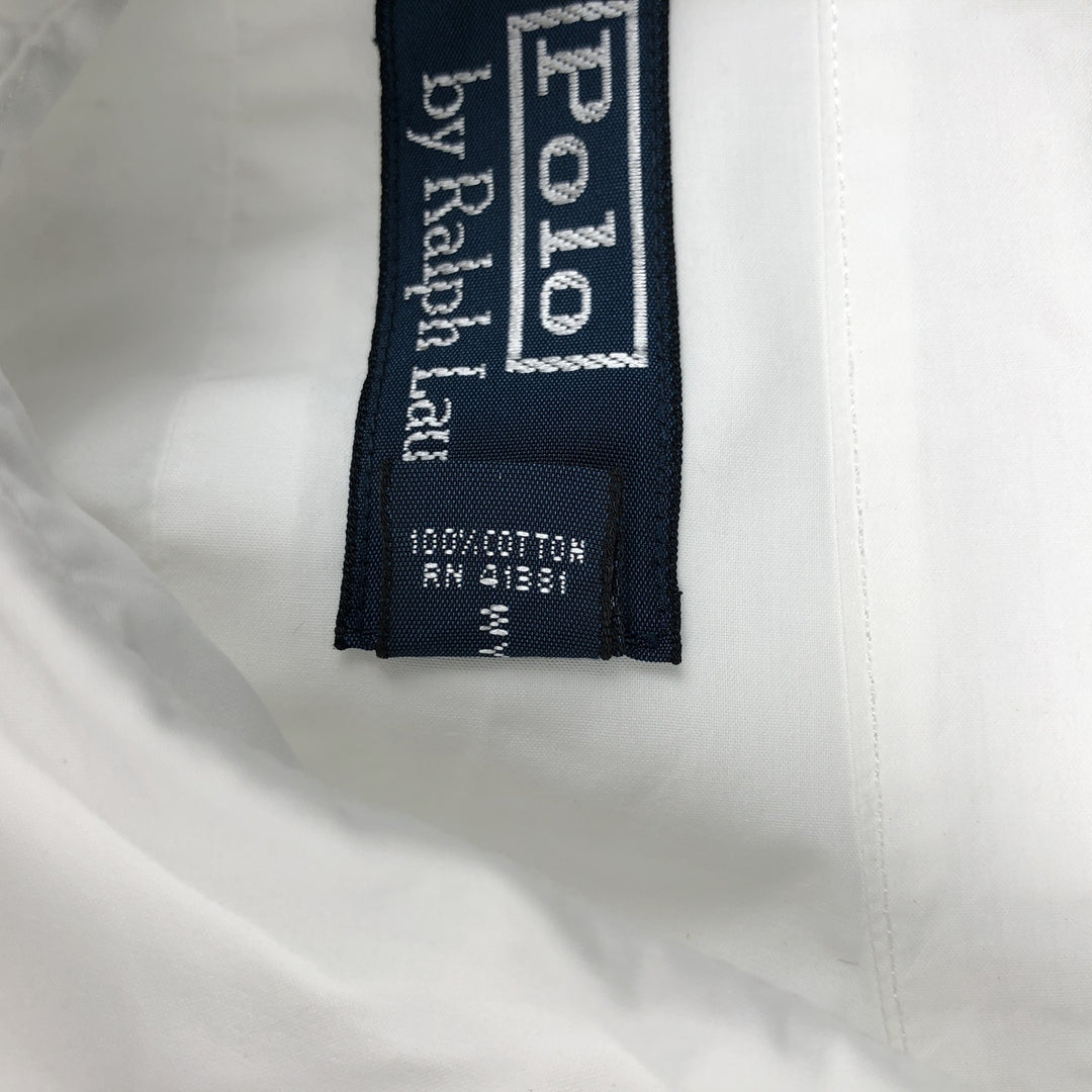 Ralph Lauren POLO by Ralph Lauren Short-Sleeve Cotton Shirt, Men's Size L (approx.) cotton white type Vintage Second Hand