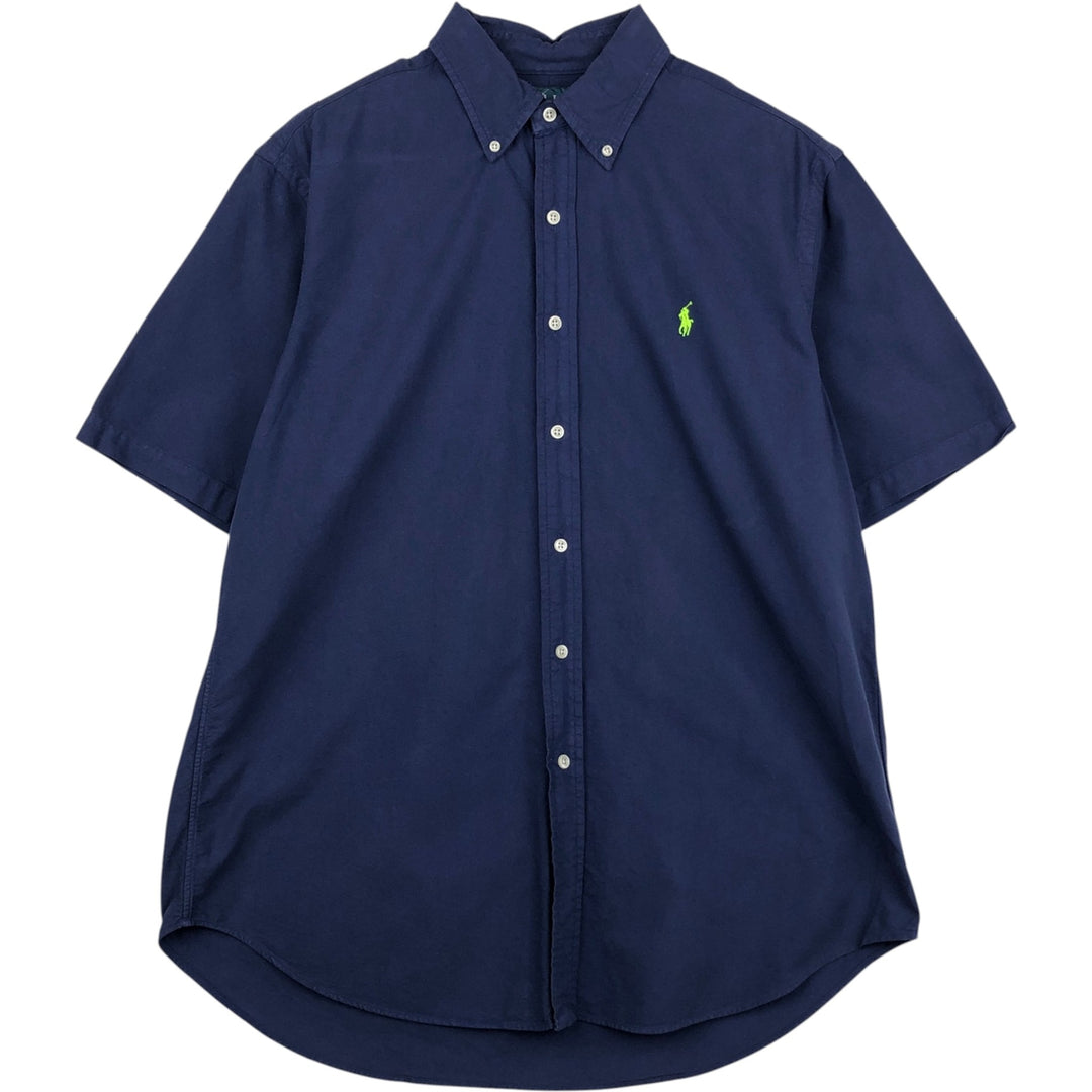 Ralph Lauren Classic Fit short sleeve button down shirt, men's size L cotton blue type Vintage Second Hand