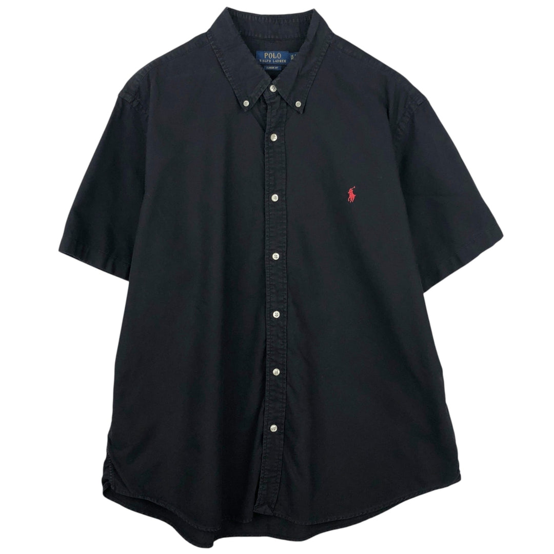 Ralph Lauren POLO RALPH LAUREN short sleeve button down shirt men's XL size cotton black type Vintage Second Hand