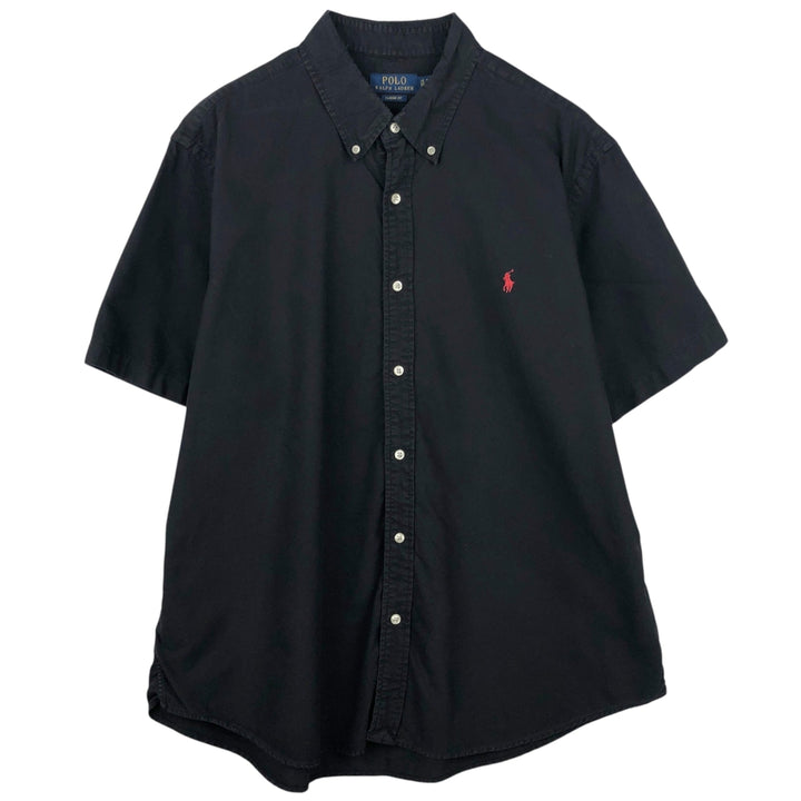 Ralph Lauren POLO RALPH LAUREN short sleeve button down shirt men's XL size cotton black type Vintage Second Hand