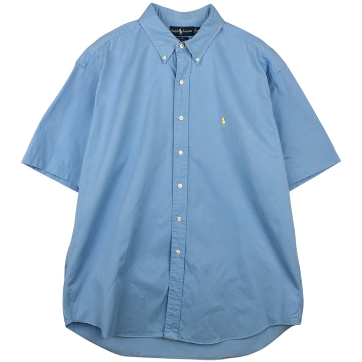Ralph Lauren BLAKE short sleeve button down shirt, men's XL size cotton Blue type light blue Vintage Second Hand