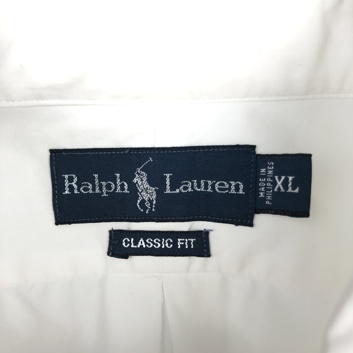 Ralph Lauren Classic Fit Short Sleeve Button Down Shirt Men's XL cotton white type Vintage Second Hand