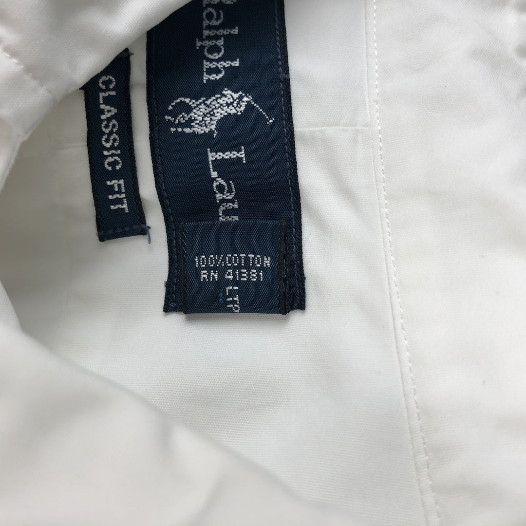 Ralph Lauren Classic Fit Short Sleeve Button Down Shirt Men's XL cotton white type Vintage Second Hand