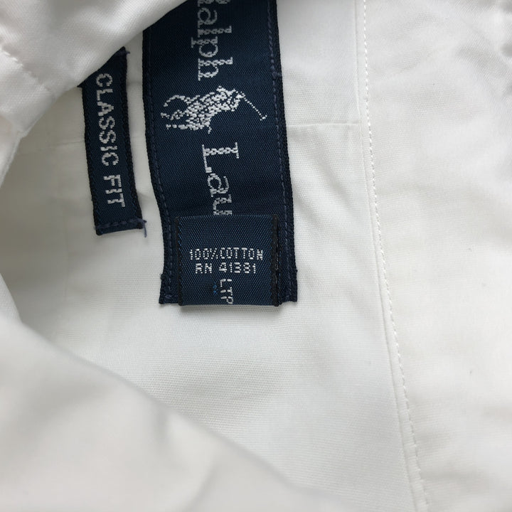 Ralph Lauren Classic Fit Short Sleeve Button Down Shirt Men's XL cotton white type Vintage Second Hand