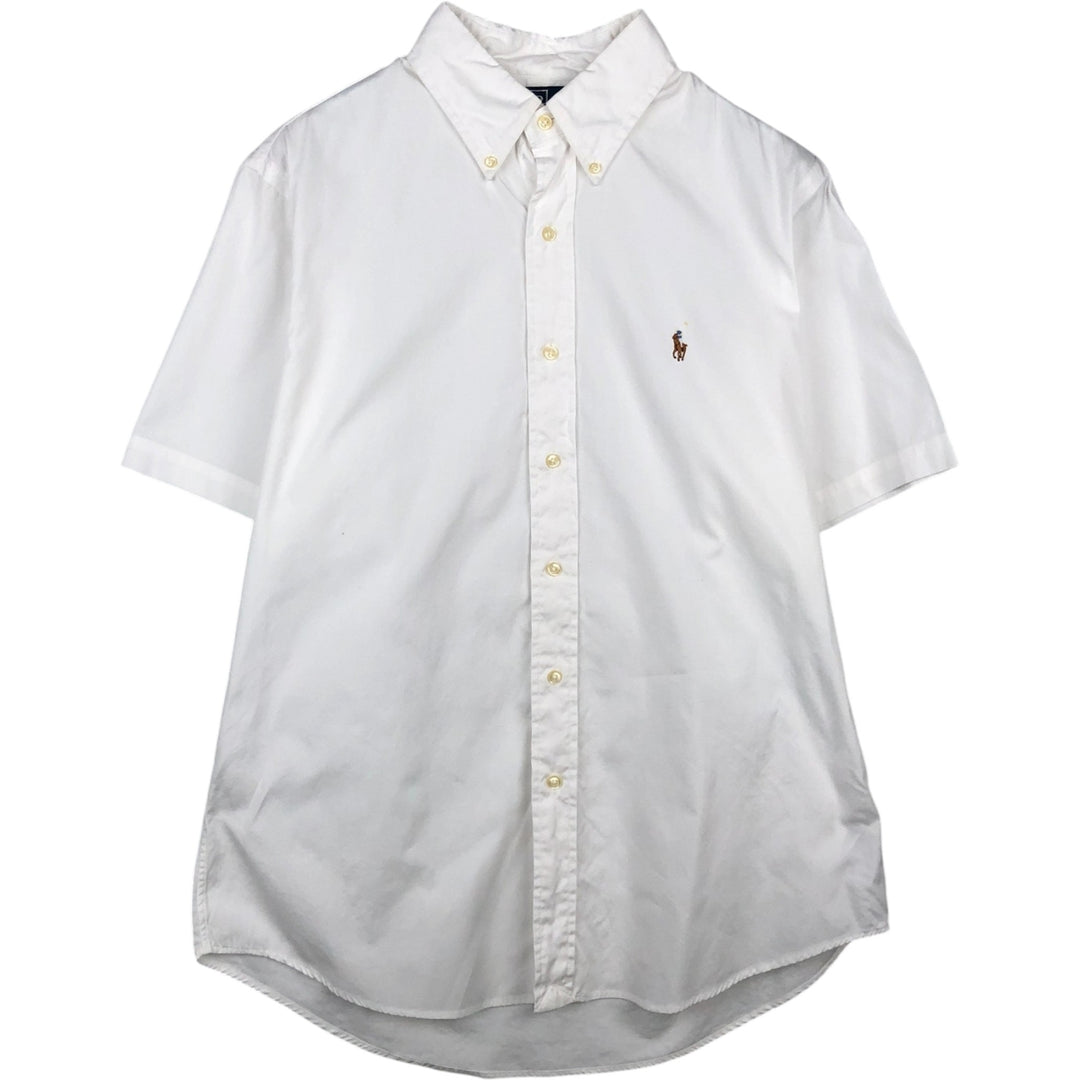 Ralph Lauren CUSTOM FIT short sleeve button down shirt, men's size L cotton white type Vintage Second Hand