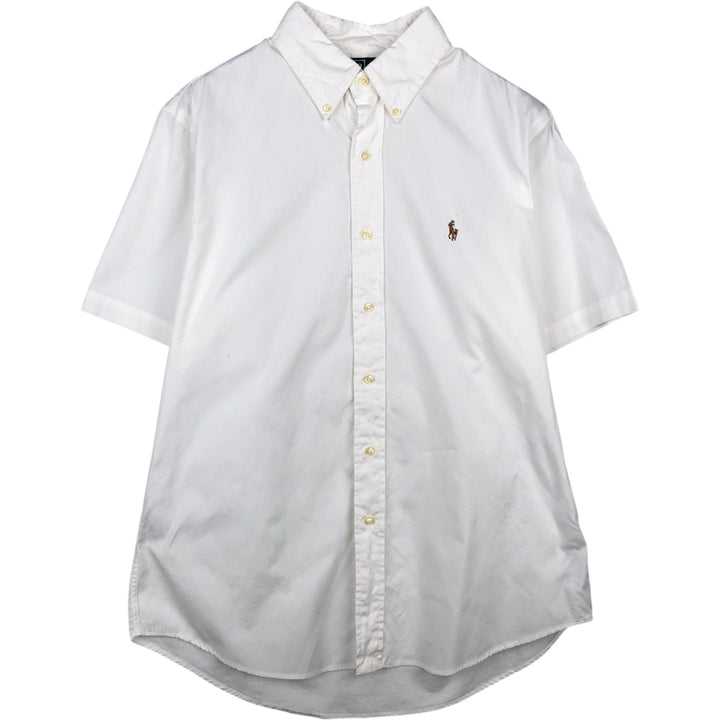 Ralph Lauren CUSTOM FIT short sleeve button down shirt, men's size L cotton white type Vintage Second Hand