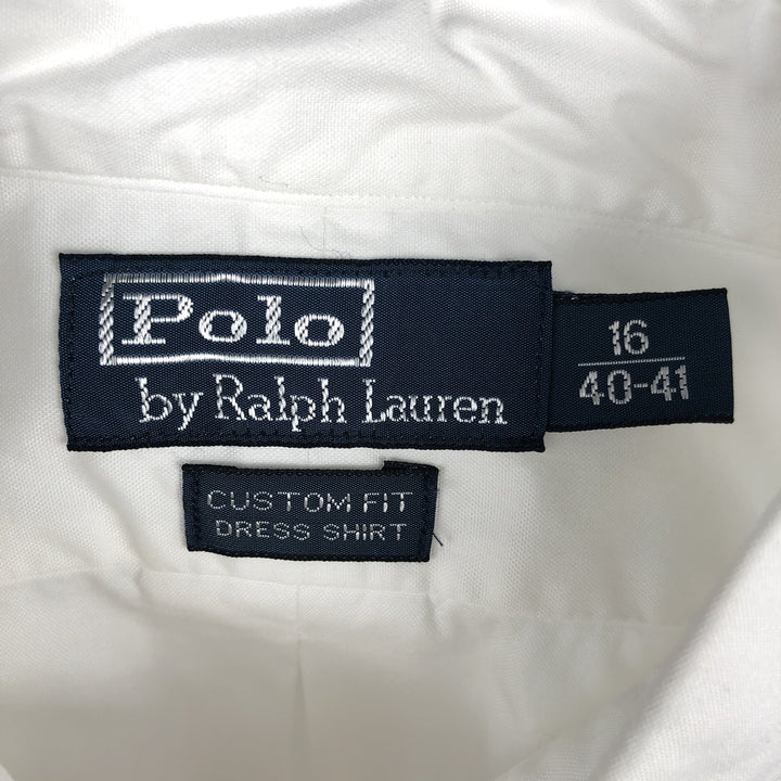 Ralph Lauren CUSTOM FIT short sleeve button down shirt, men's size L cotton white type Vintage Second Hand