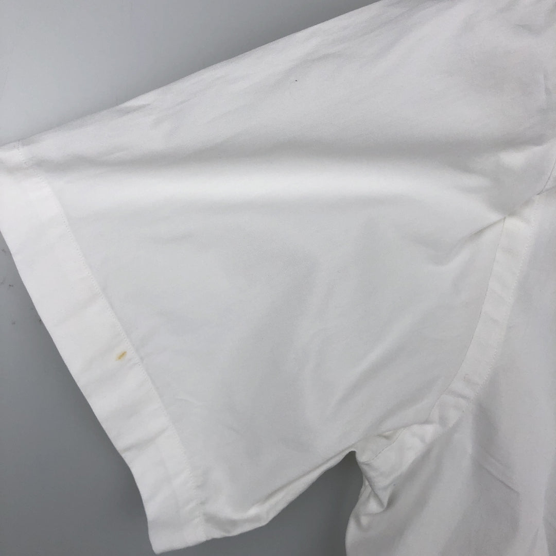 Ralph Lauren CUSTOM FIT short sleeve button down shirt, men's size L cotton white type Vintage Second Hand