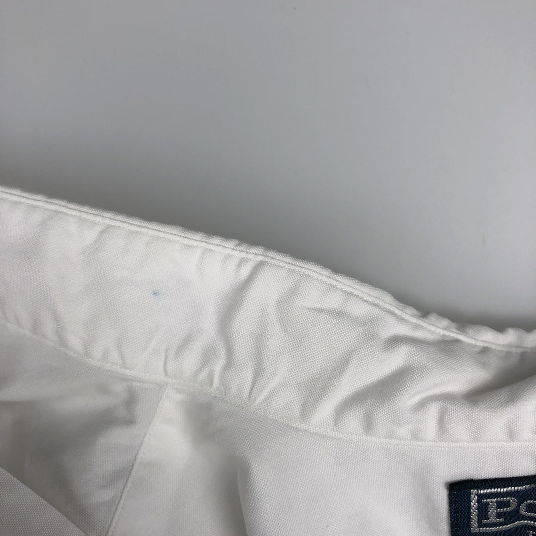 Ralph Lauren CUSTOM FIT short sleeve button down shirt, men's size L cotton white type Vintage Second Hand