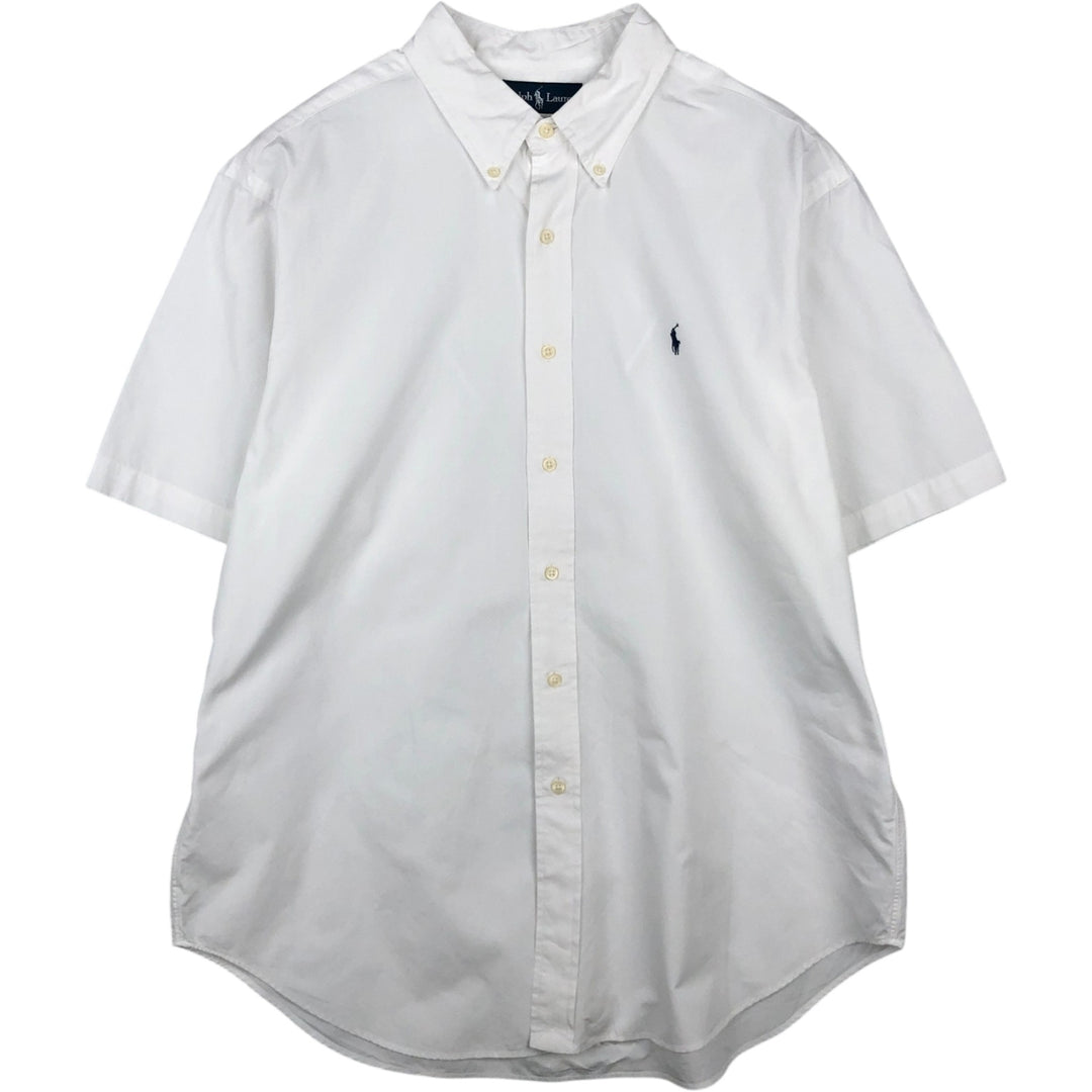 Ralph Lauren Classic Fit Short Sleeve Button Down Shirt Men's XL cotton white type Vintage Second Hand