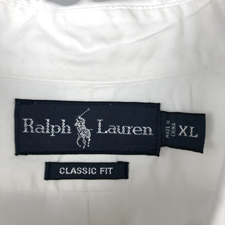 Ralph Lauren Classic Fit Short Sleeve Button Down Shirt Men's XL cotton white type Vintage Second Hand
