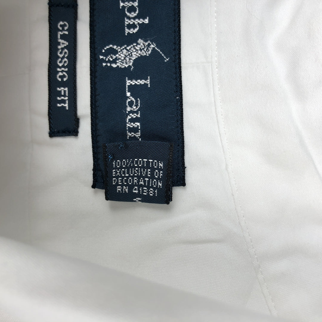 Ralph Lauren Classic Fit Short Sleeve Button Down Shirt Men's XL cotton white type Vintage Second Hand
