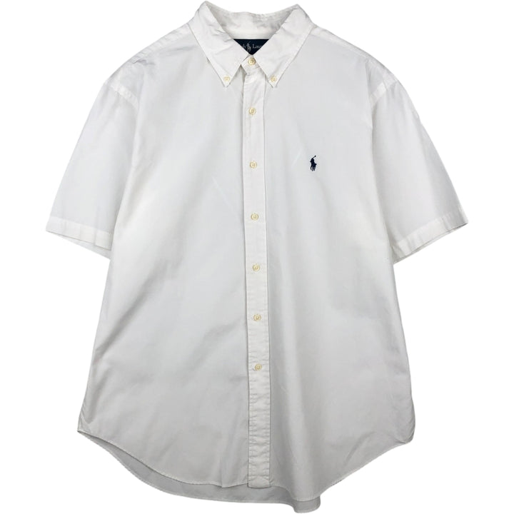 Ralph Lauren Classic Fit Short Sleeve Button Down Shirt Men's XL cotton white type Vintage Second Hand