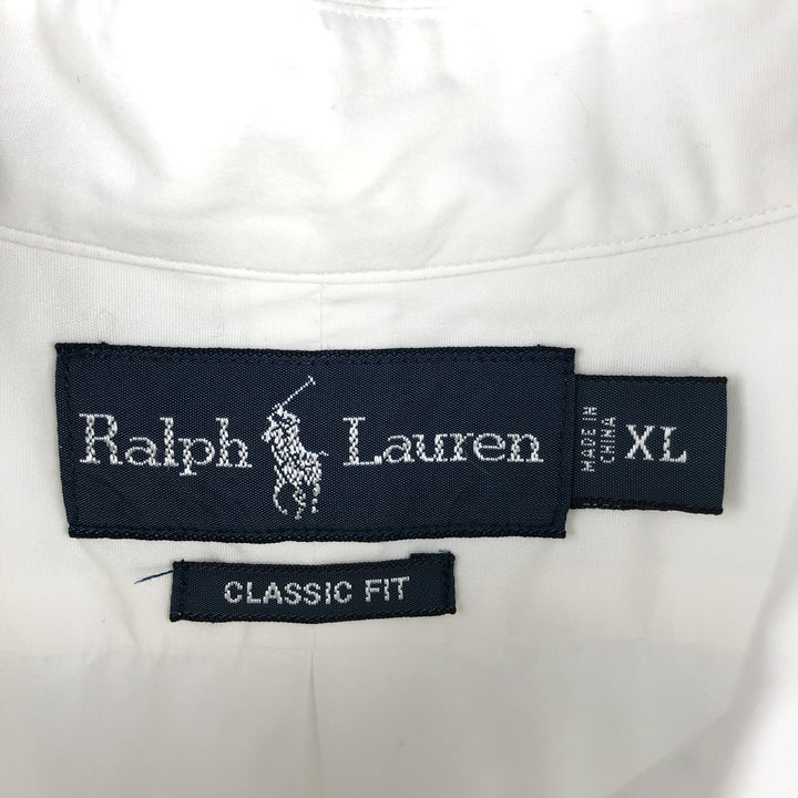 Ralph Lauren Classic Fit Short Sleeve Button Down Shirt Men's XL cotton white type Vintage Second Hand