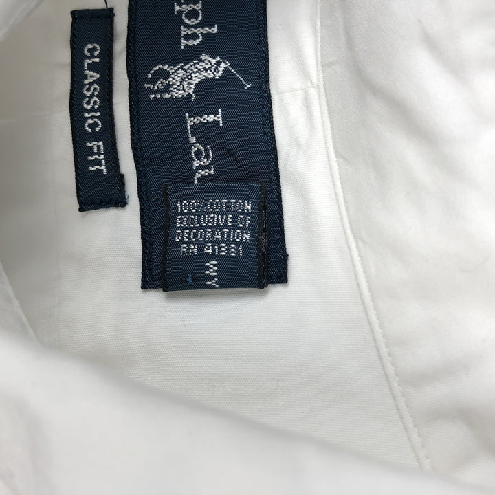 Ralph Lauren Classic Fit Short Sleeve Button Down Shirt Men's XL cotton white type Vintage Second Hand
