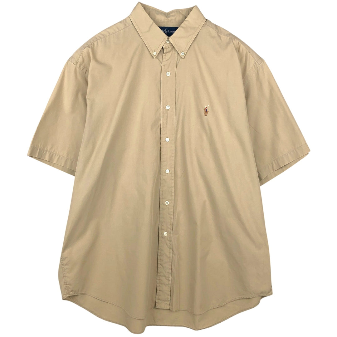 Ralph Lauren BLAKE short sleeve button down shirt, men's XL size cotton Beige type Vintage Second Hand